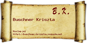 Buschner Kriszta névjegykártya
